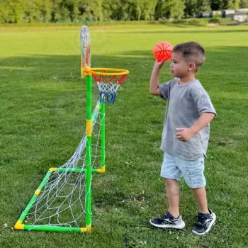 WOOPIE Zestaw 2w1 Koszykówka Bramka do Piłki Nożnej + Piłki