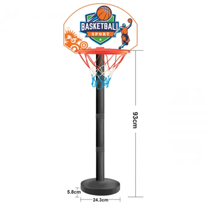 Piłka koszykowa i kosz dla aktywnych dzieci.