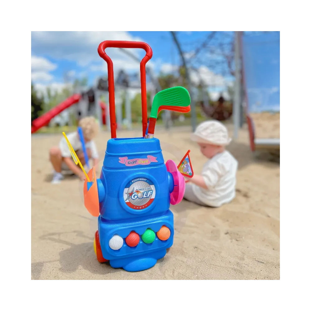 WOOPIE Zestaw do Gry w Golfa + Stojak na Akcesoria na Kółkach