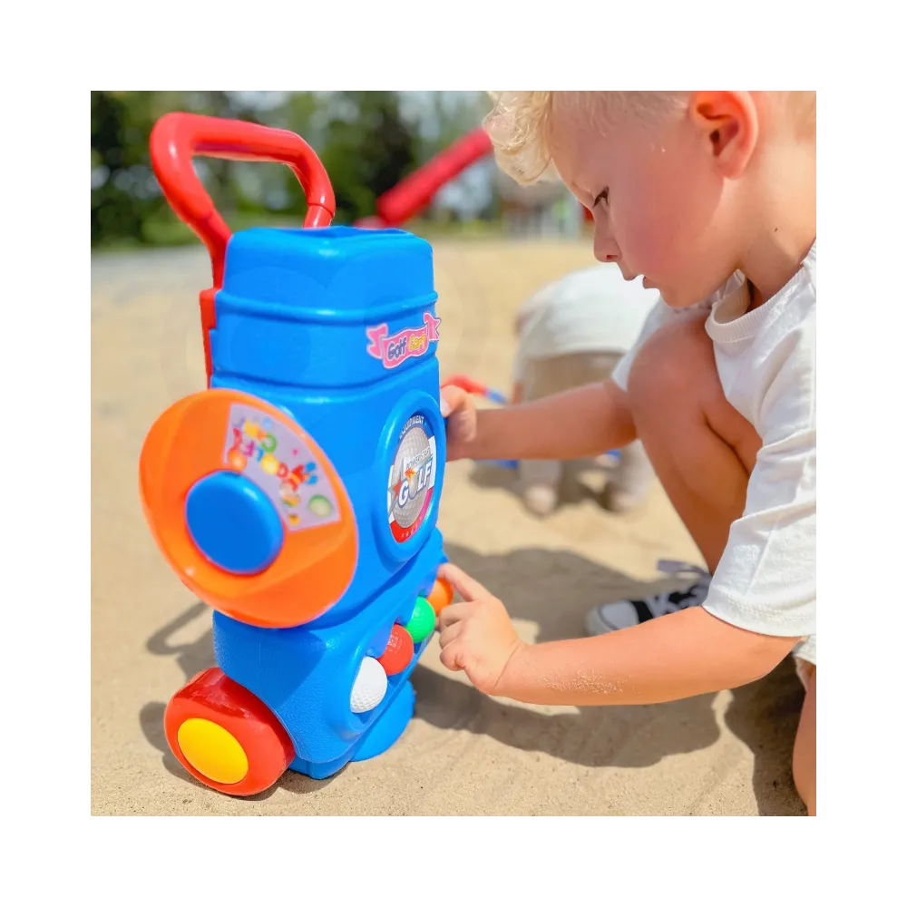 WOOPIE Zestaw do Gry w Golfa + Stojak na Akcesoria na Kółkach