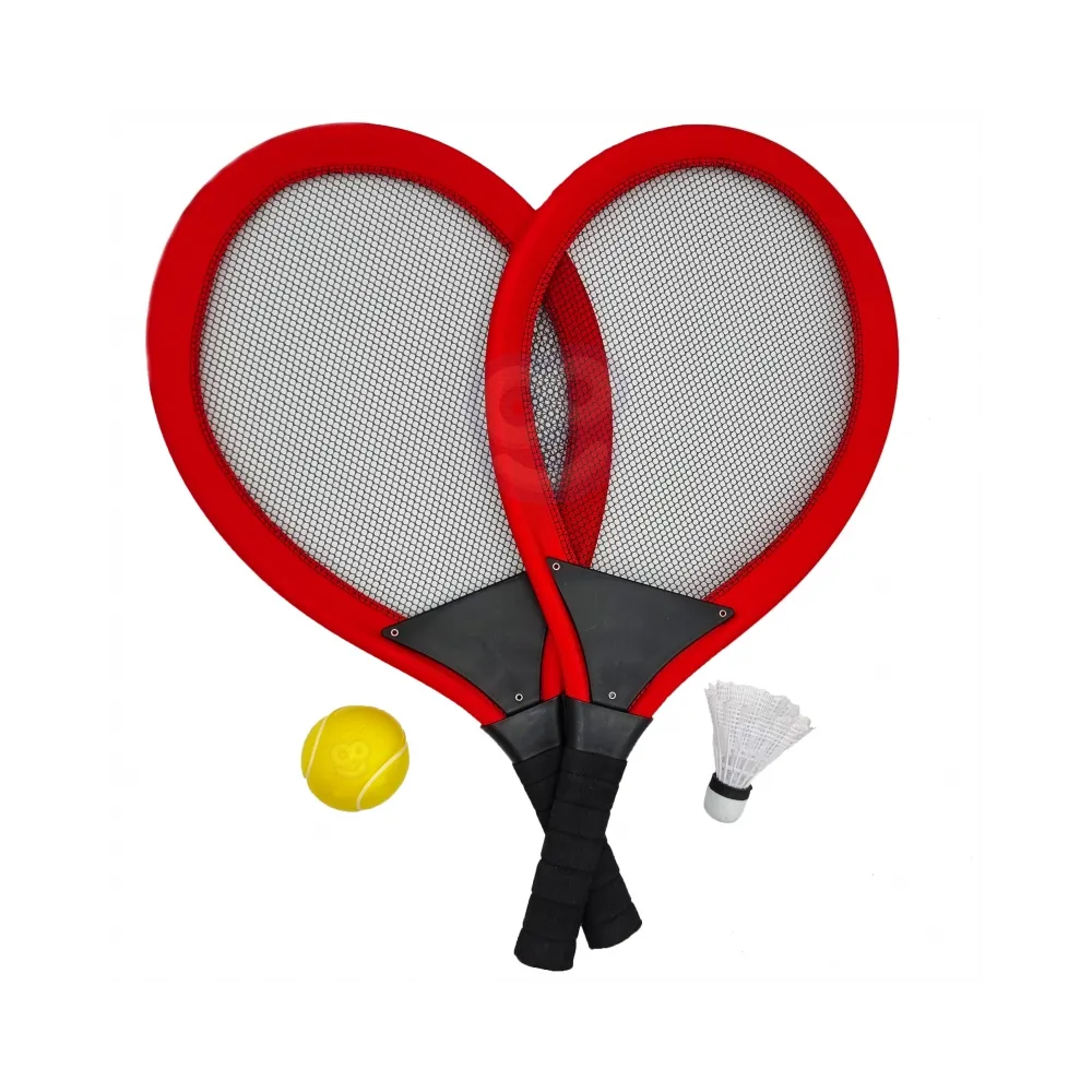 WOOPIE Duże Rakietki do Tenisa Badminton dla Dzieci Zestaw + Piłka Lotka