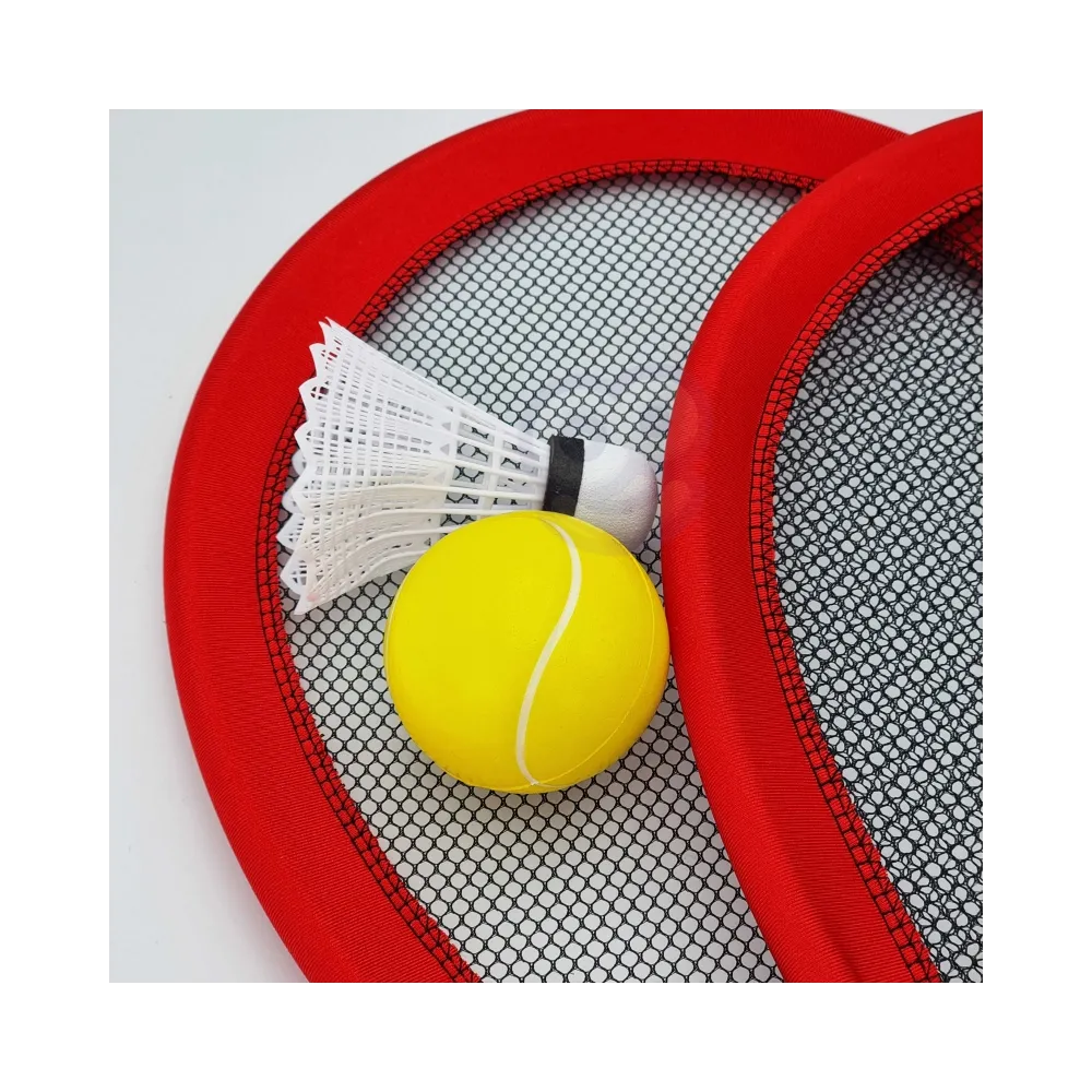WOOPIE Duże Rakietki do Tenisa Badminton dla Dzieci Zestaw + Piłka Lotka