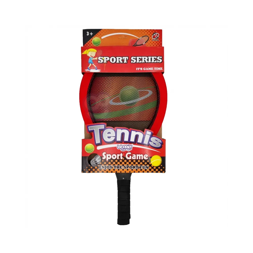 WOOPIE Duże Rakietki do Tenisa Badminton dla Dzieci Zestaw + Piłka Lotka