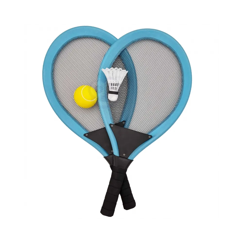 WOOPIE Duże Rakietki do Tenisa Badminton dla Dzieci Zestaw + Piłka Lotka