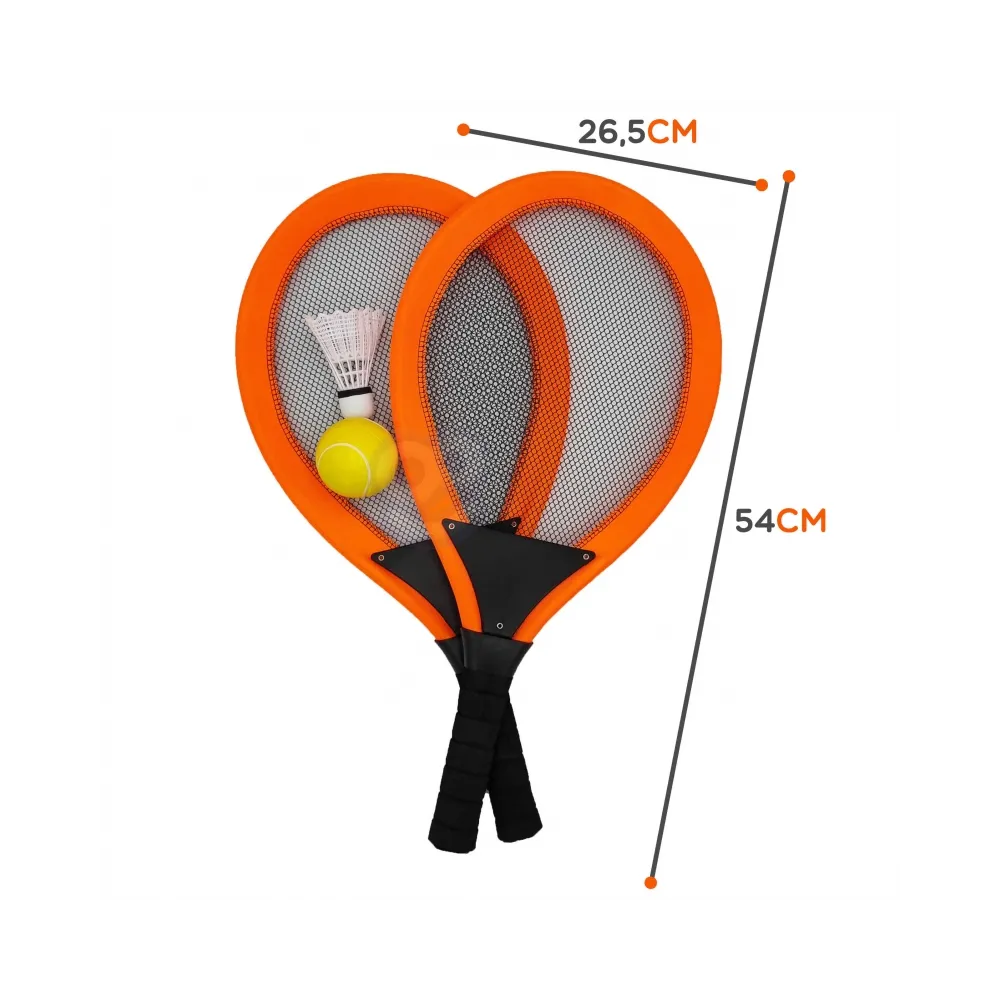 WOOPIE Duże Rakietki do Tenisa Badminton dla Dzieci Zestaw + Piłka Lotka