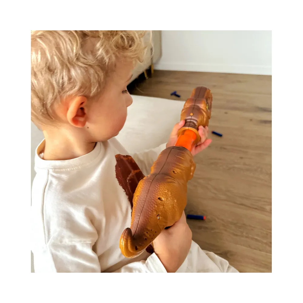 WOOPIE Pistolet na Piłki Kulki Piankowe i Strzałki Wyrzutnia Automatyczna Dinozaur 22 el.