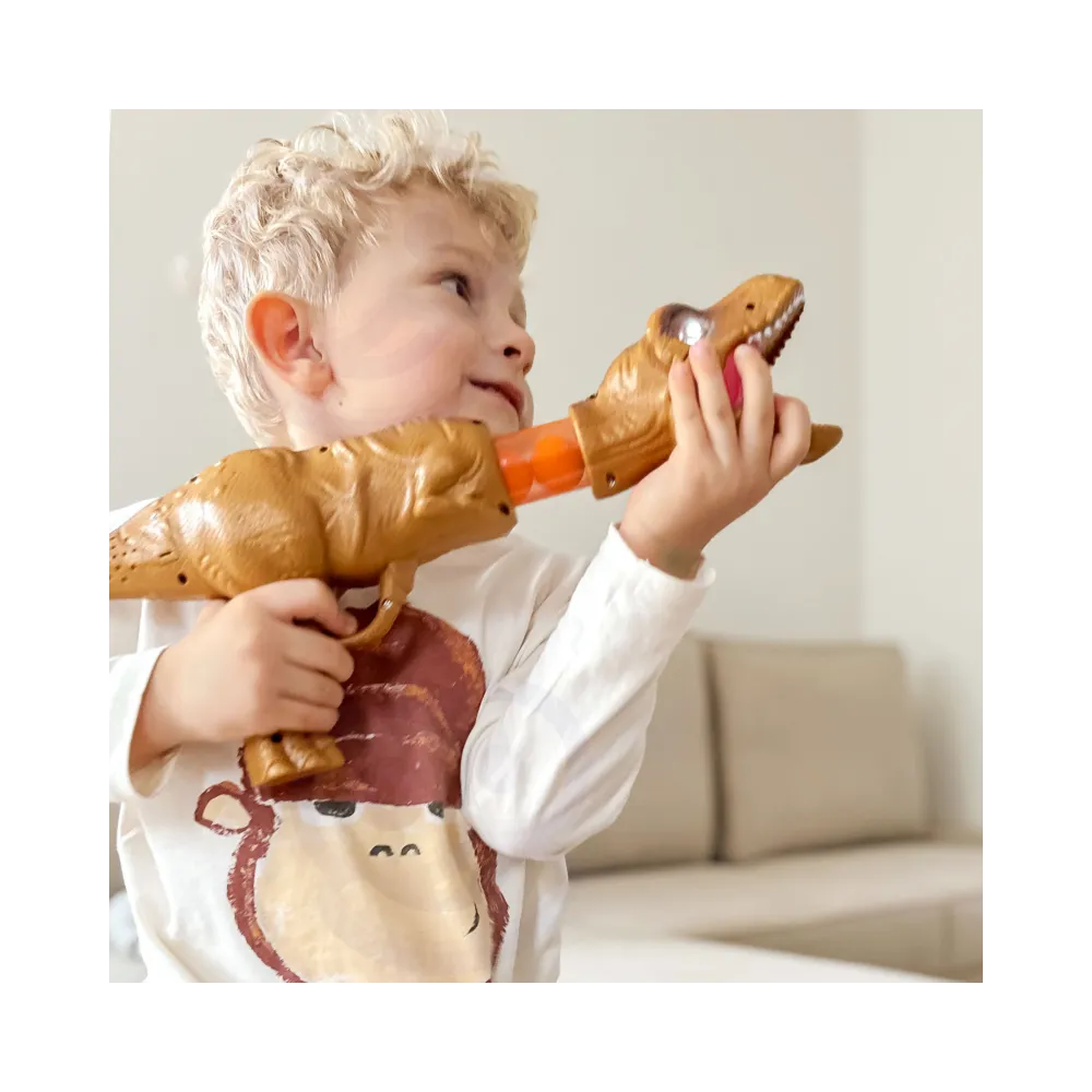 WOOPIE Pistolet na Piłki Kulki Piankowe i Strzałki Wyrzutnia Automatyczna Dinozaur 22 el.