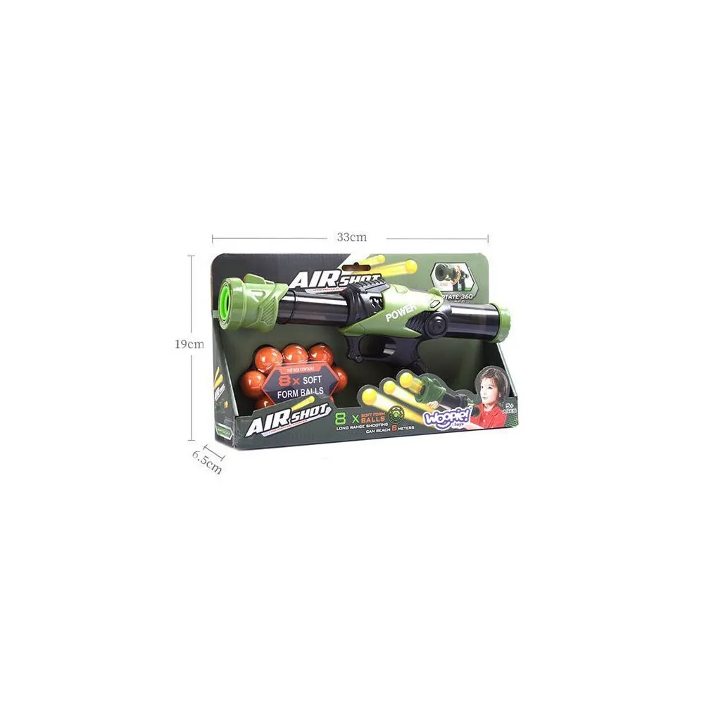 Wyrzutnia automatyczna WOOPIE z 8 kulkami do zabawy