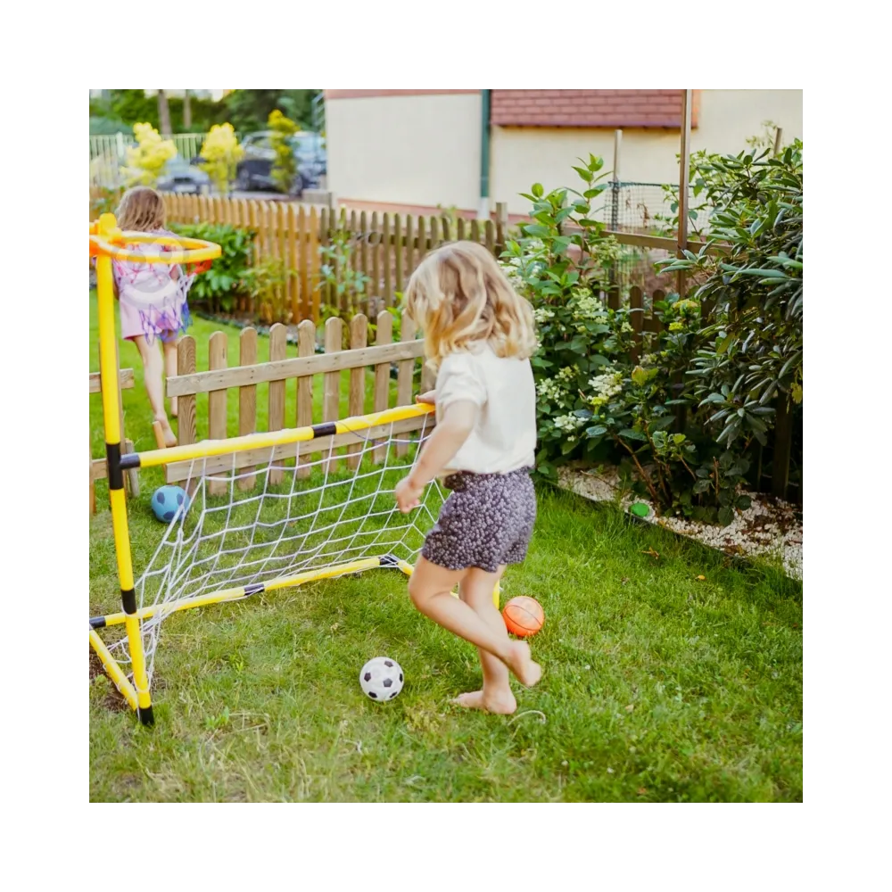 WOOPIE Zestaw 2w1 koszykówka Bramka do Piłki Nożnej + Piłki i Pompka