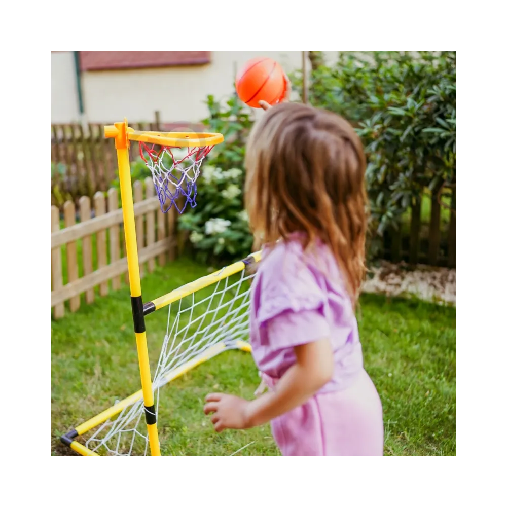 WOOPIE Zestaw 2w1 koszykówka Bramka do Piłki Nożnej + Piłki i Pompka