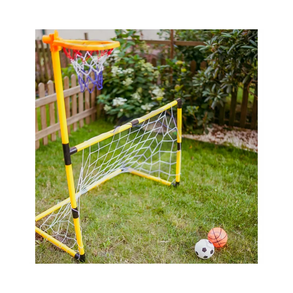 WOOPIE Zestaw 2w1 koszykówka Bramka do Piłki Nożnej + Piłki i Pompka