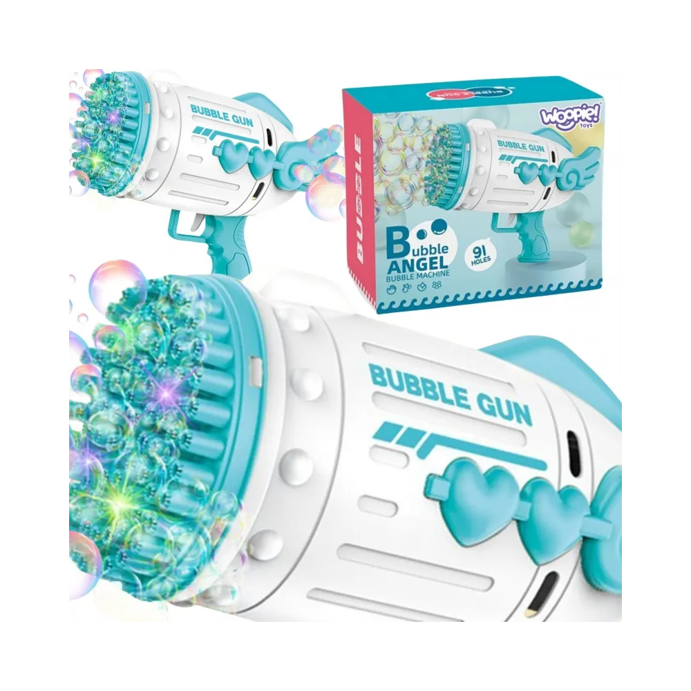 WOOPIE Pistolet do Robienia Baniek Mydlanych 91 Otworów Niebieski