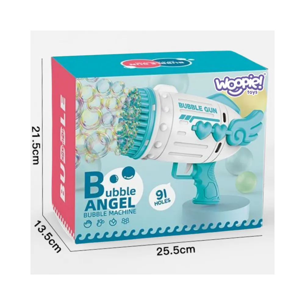 WOOPIE Pistolet do Robienia Baniek Mydlanych 91 Otworów Niebieski