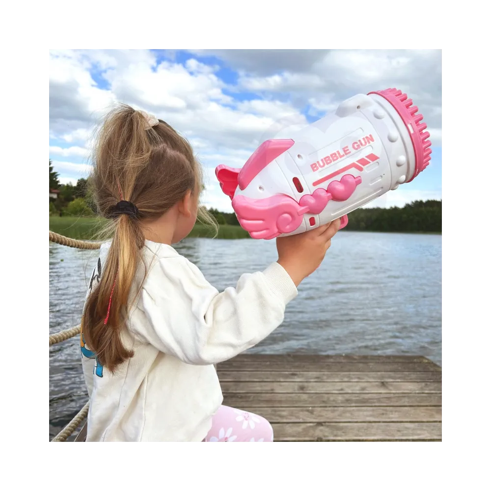 WOOPIE Pistolet do Robienia Baniek Mydlanych 91 Otworów Różowy