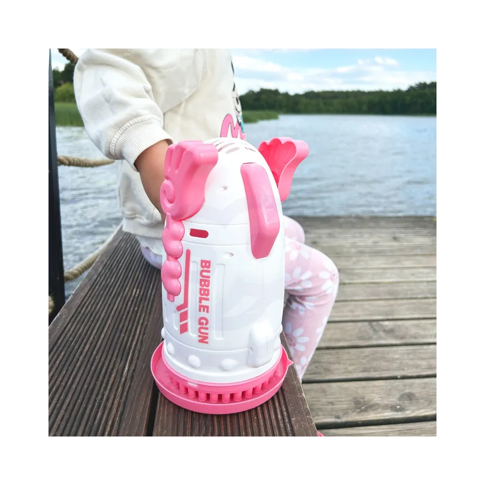 WOOPIE Pistolet do Robienia Baniek Mydlanych 91 Otworów Różowy