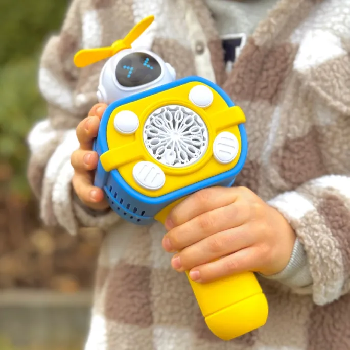 Innowacyjna maszyna do baniek mydlanych z efektami świetlnymi.