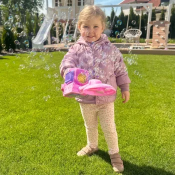 WOOPIE Kosiarka Ręczna Maszyna do Robienia Baniek Mydlanych Niebieska