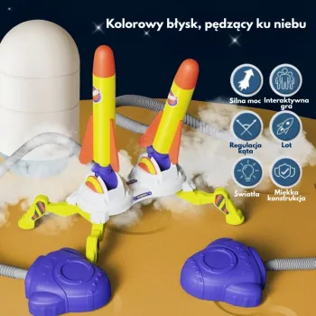 WOOPIE Podwójna Wyrzutnia Rakiet Piankowych 6 szt.
