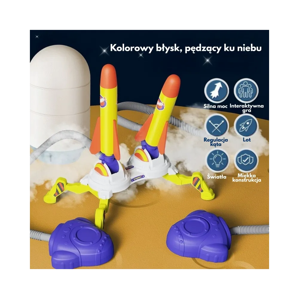 WOOPIE Podwójna Wyrzutnia Rakiet Piankowych 6 szt.