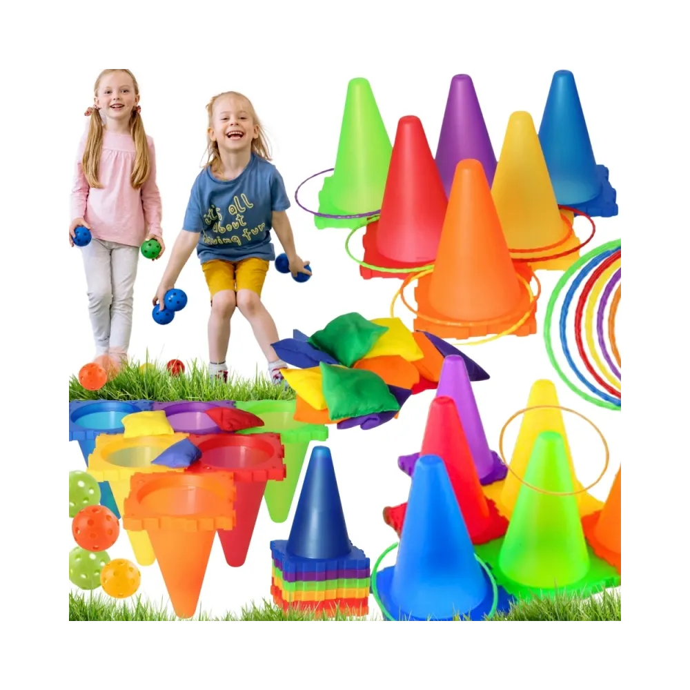WOOPIE Zestaw Gra Ogrodowa 3w1 Rzut do Celu Pachołki Obręcze Woreczki 30 el.