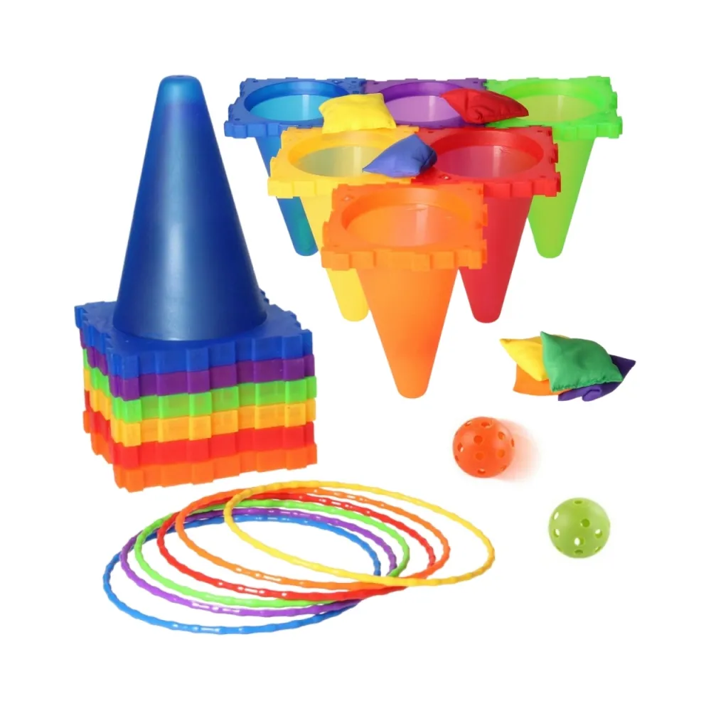 WOOPIE Zestaw Gra Ogrodowa 3w1 Rzut do Celu Pachołki Obręcze Woreczki 30 el.