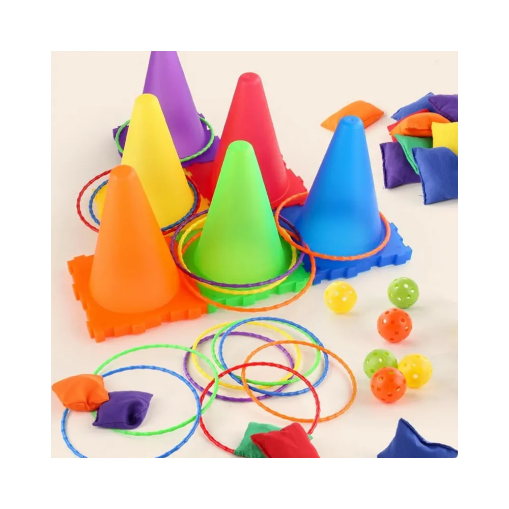 WOOPIE Zestaw Gra Ogrodowa 3w1 Rzut do Celu Pachołki Obręcze Woreczki 30 el.