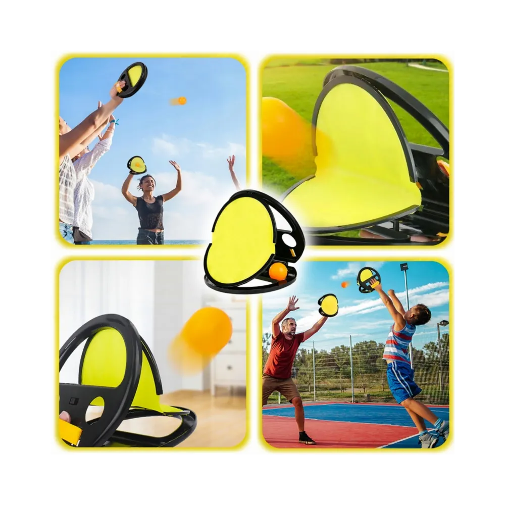 WOOPIE Catch Ball Gra Zręcznościowa Rzucaj Łap Dla Dwojga 2x Paletki+ 4 Piłki