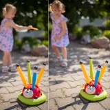 WOOPIE Gra Zręcznościowa 3w1 Wyrzutnia Rakiet Skakanka Rzut do Celu Biedronka