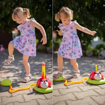 WOOPIE Gra Zręcznościowa 3w1 Wyrzutnia Rakiet Skakanka Rzut do Celu Biedronka