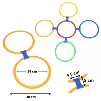 Bezpieczny zestaw do aktywnej zabawy na zewnątrz dla maluchów.