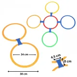 Bezpieczny zestaw do aktywnej zabawy na zewnątrz dla maluchów.