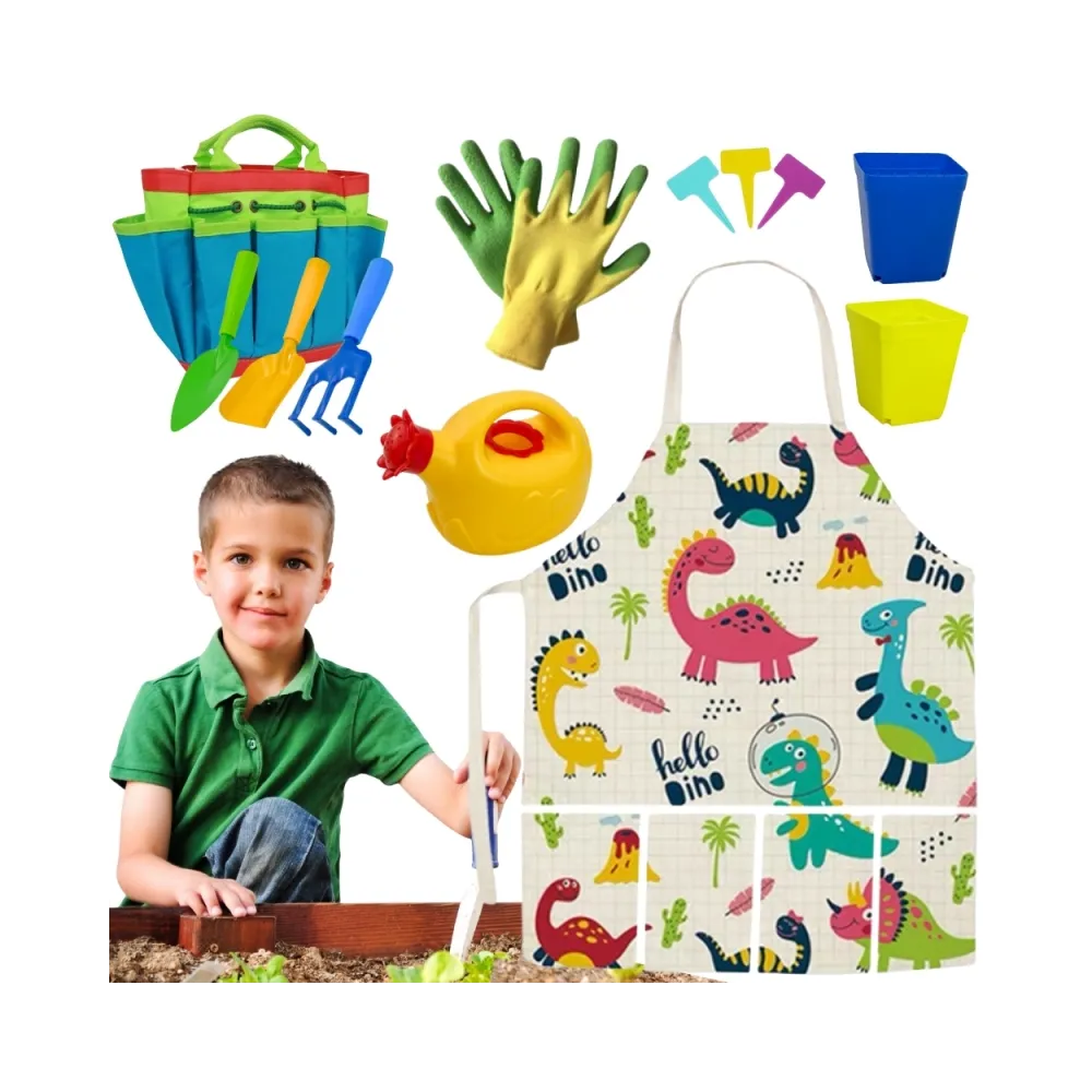 Zestaw narzędzi ogrodniczych dla dzieci z dinozaurami