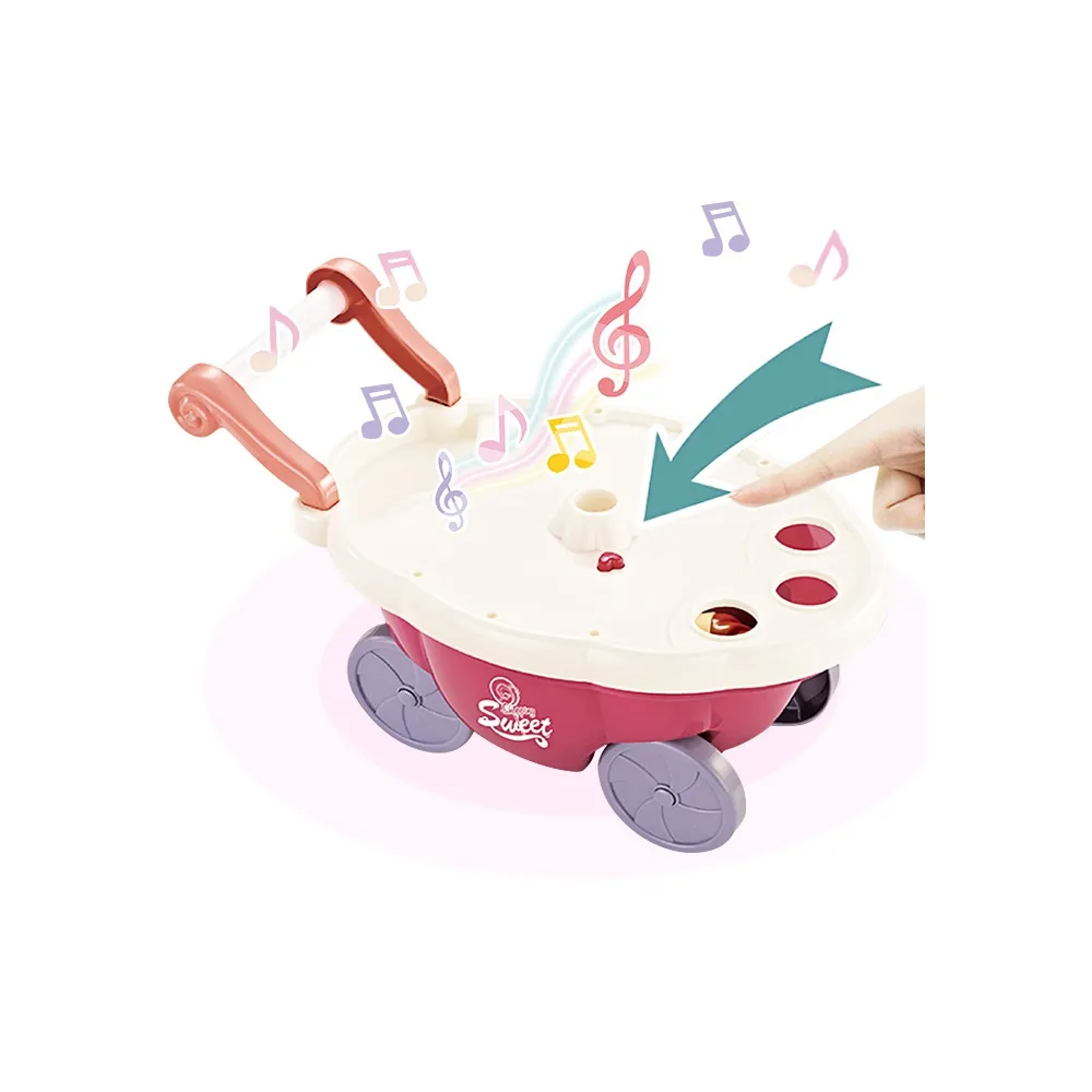 WOOPIE Sklep Food Truck Cukiernia Wózek Stoisko z Lodami Słodyczami Dźwięk Światło + 36 Akc