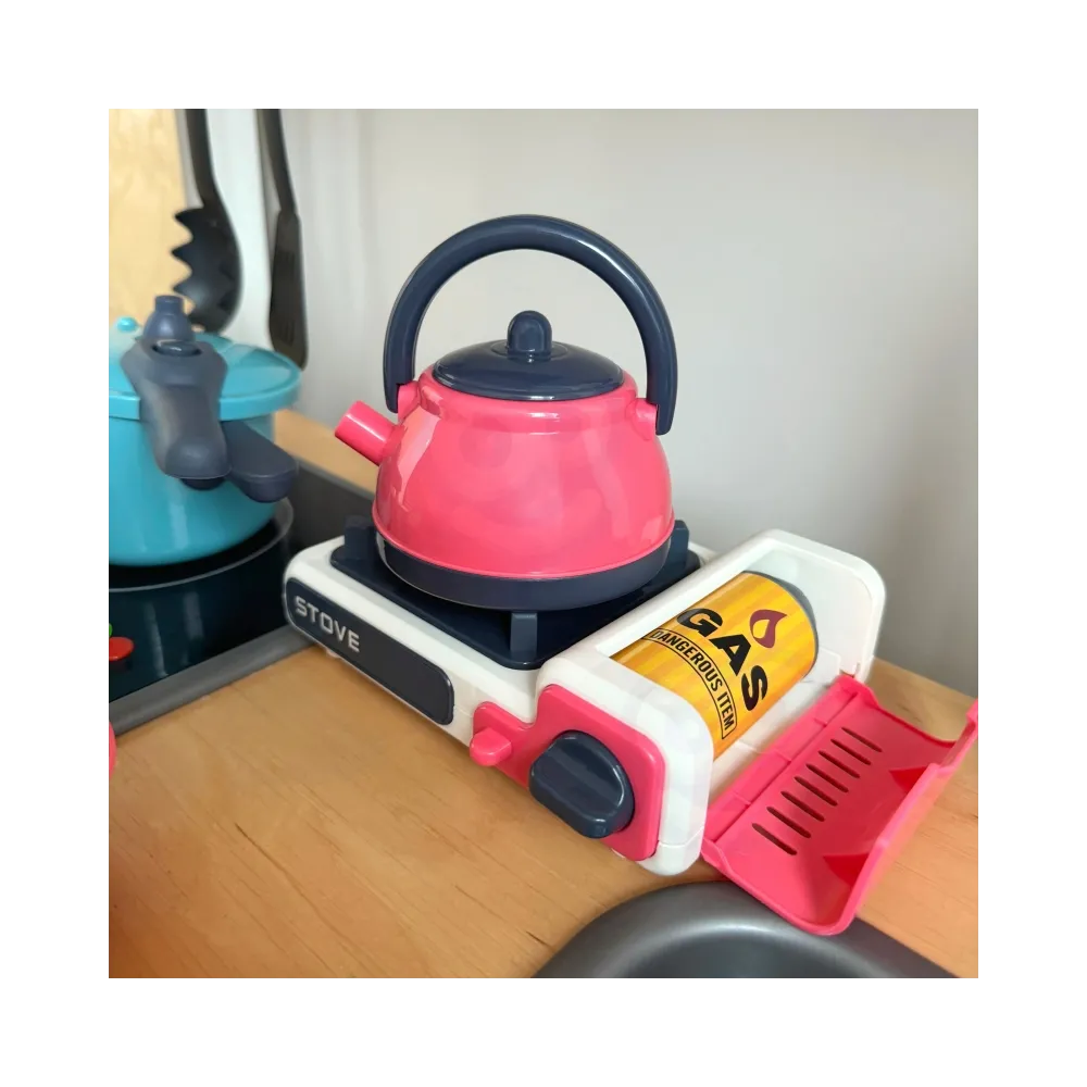 WOOPIE Zestaw Kuchenny Pomocnik Kucharza Kuchnia Gazowa Garnek Patelnia Czajnik Akcesoria