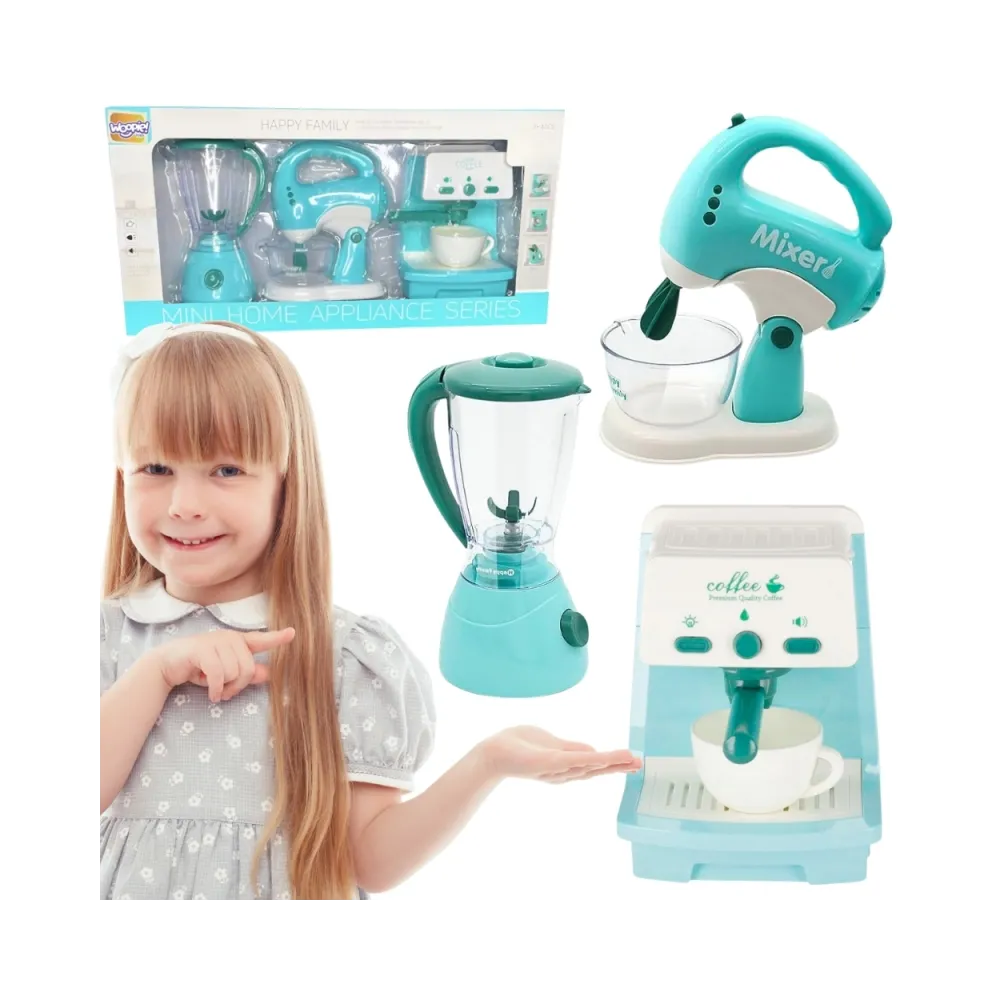 WOOPIE Zestaw AGD 3w1 Ekspres Mikser Blender Efekty Dźwiękowe Świetlne