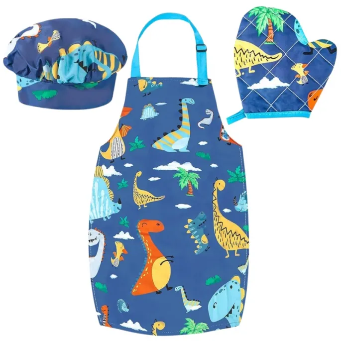 Kolorowy fartuszek i czapka kucharska dla dzieci