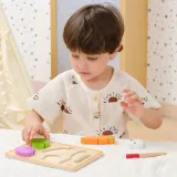 VIGA Drewniana Układanka Edukacyjna Montessori Warzywa do Krojenia