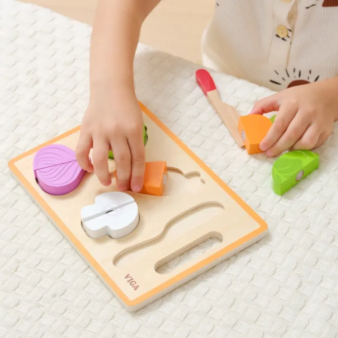 Rozwojowa układanka z motywem warzywnym dla dzieci.