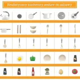 WOOPIE Zestaw Małego Kucharza Garnki Patelnia Czajnik Biały 32el.