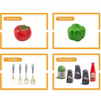 WOOPIE Zestaw Małego Kucharza Garnki Patelnia Czajnik Biały 32el.