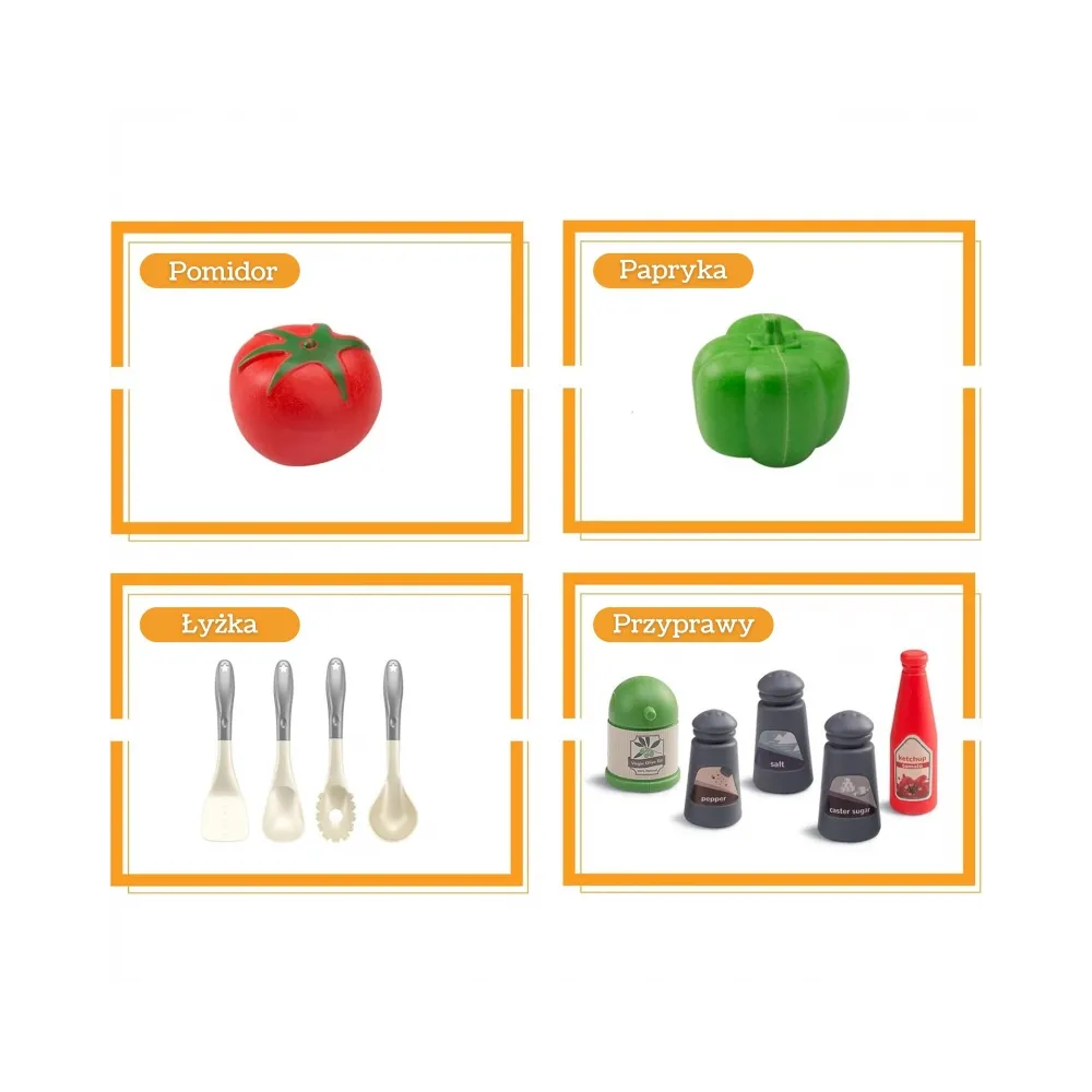 WOOPIE Zestaw Małego Kucharza Garnki Patelnia Czajnik Biały 32el.