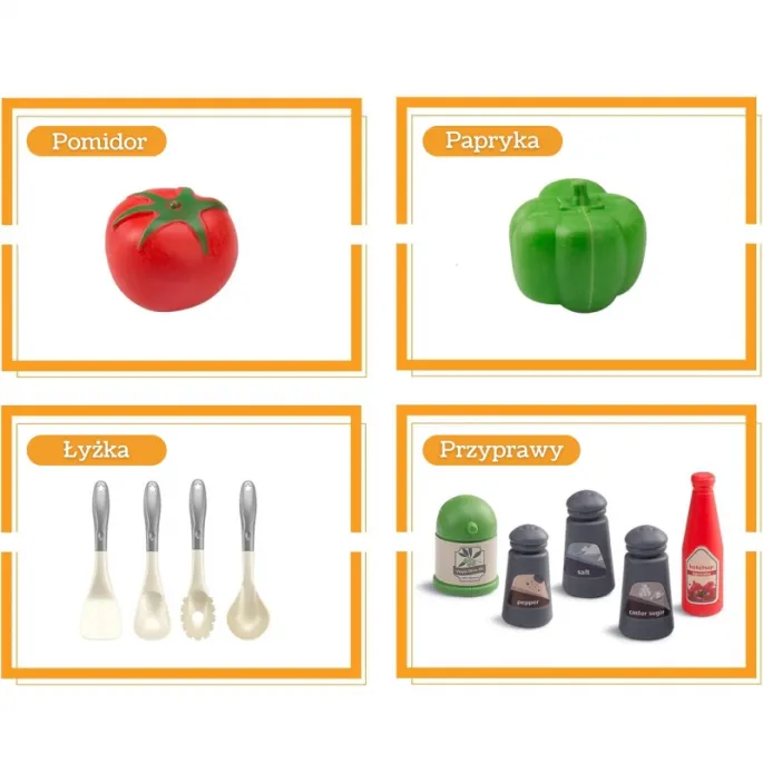 Zestaw do zabawy w gotowanie, idealny dla maluchów.