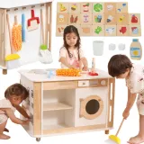 VIGA Centrum Domowe 3w1 z Akcesoriami – Nauka i Zabawa dla Dzieci