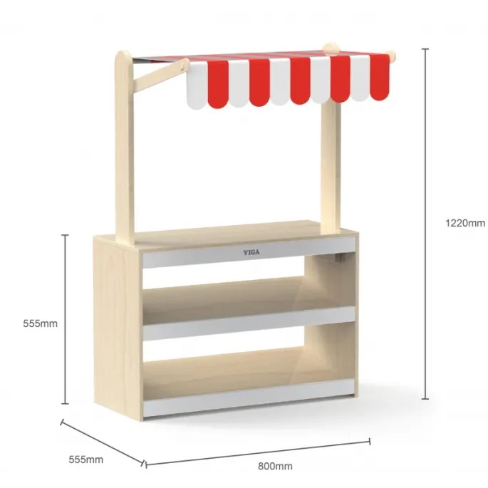 Solidny stragan od VIGA, idealny dla małych sprzedawców.