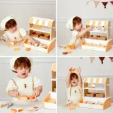 VIGA Drewniana Mini Piekarnia Sklepik Stragan z Wypiekami 16el.