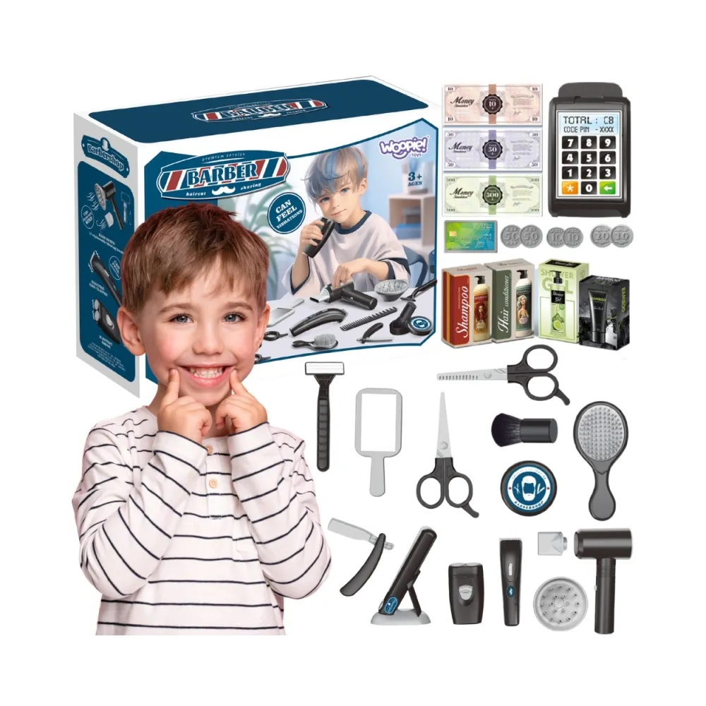 WOOPIE Barber Zestaw Fryzjerski dla Dzieci Salon Stylizacji 24el.