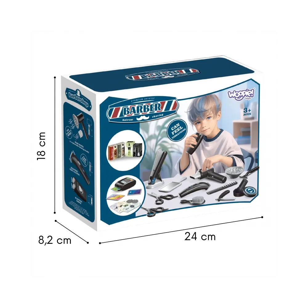 WOOPIE Barber Zestaw Fryzjerski dla Dzieci Salon Stylizacji 24el.