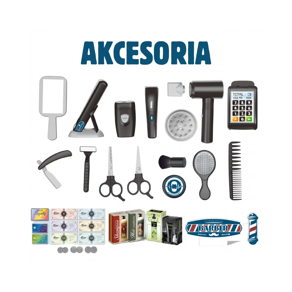 WOOPIE Barber Zestaw Fryzjerski dla Dzieci Salon Stylizacji 24el.