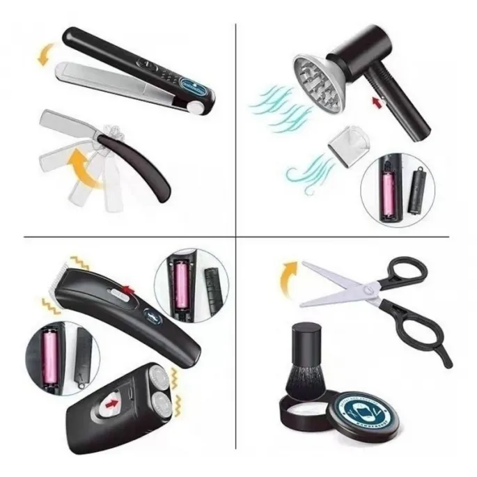 WOOPIE Barber Zestaw Fryzjerski dla Dzieci Salon Stylizacji 24el.