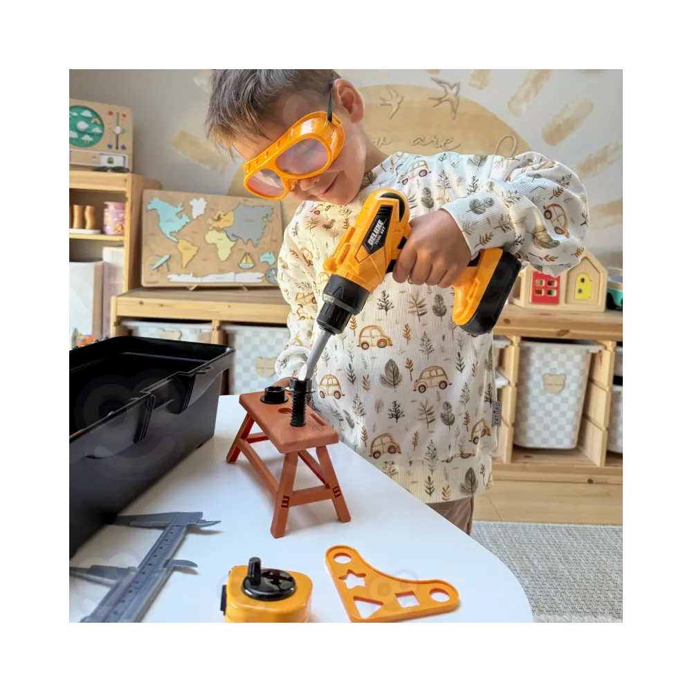 WOOPIE Zestaw Narzędzi Małego Majsterkowicza z Wkrętarką w Walizce 39el.